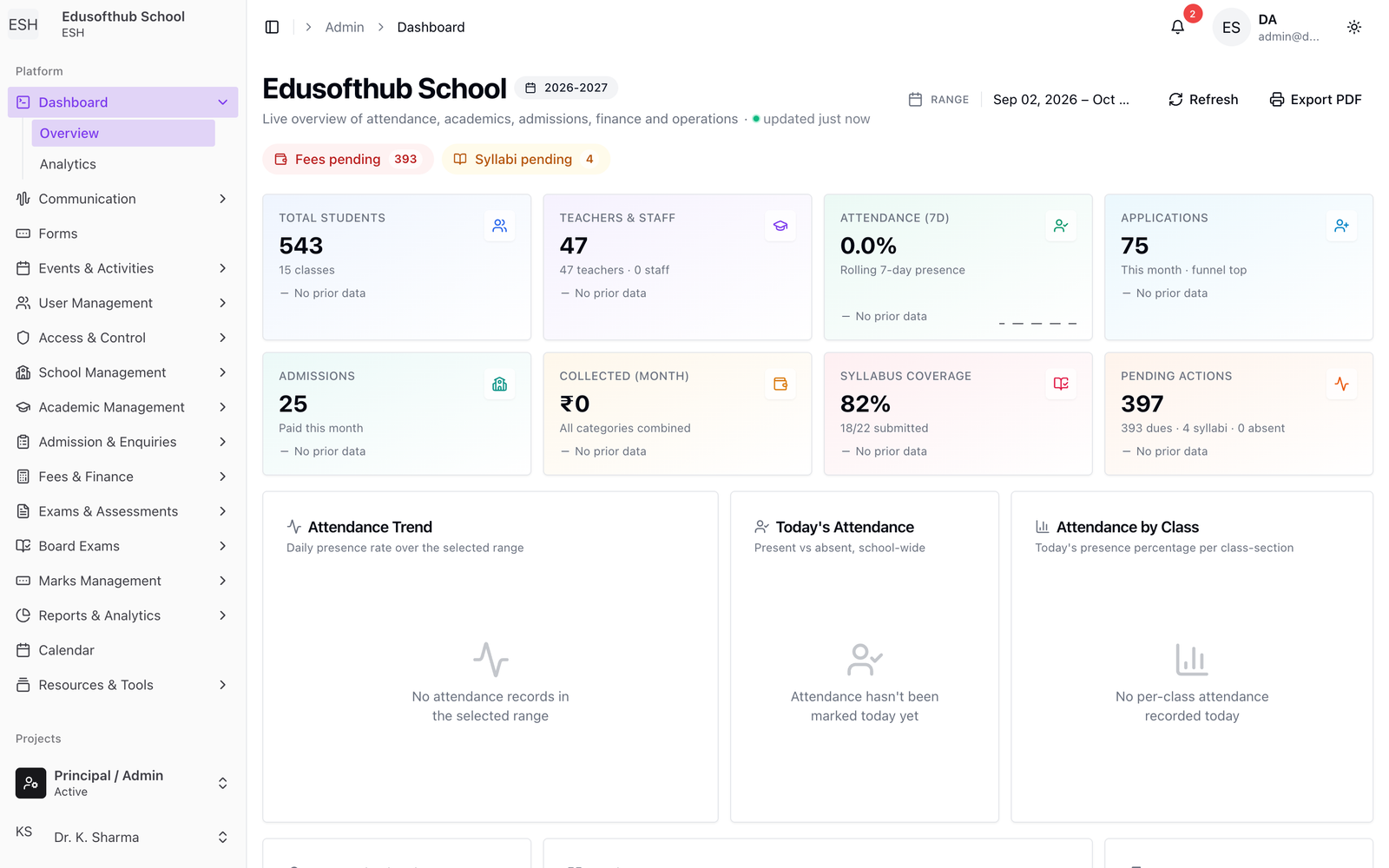 EduSoftHub Academic & Board System Screenshot 1